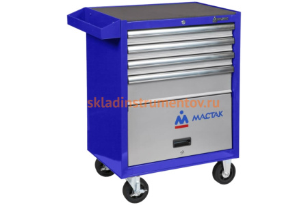 Набор инструментов СТАНДАРТ 186 предметов МАСТАК 52-04186B в синей тележке