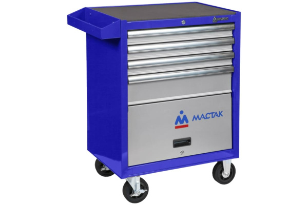 Набор инструментов СТАНДАРТ 186 предметов МАСТАК 52-04186B в синей тележке