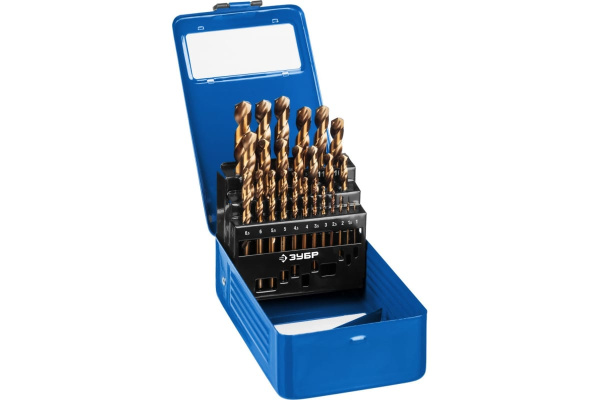 Набор сверл по металлу ПРОФЕССИОНАЛ (19 шт; Р6М5; 1-10 мм) Зубр 29625-H19