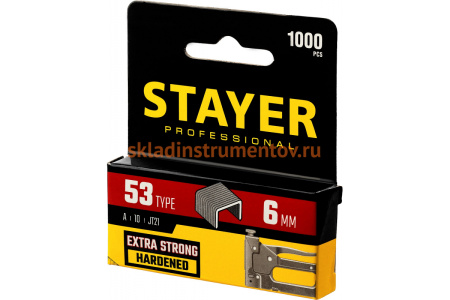 Скобы для степлера STAYER 6 мм, тонкие тип 53 (A/10/JT21), 1000 шт. 3159-06_z02