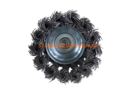 Кордщетка чашеобразная стальная витая 65 мм, в блистере ROCKFORCE RF-BCR125