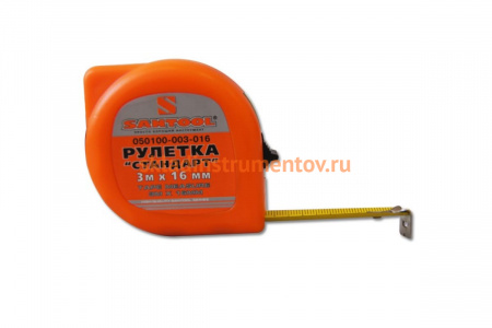 Рулетка СТАНДАРТ 3 м х 16 мм SANTOOL 050100-003-016