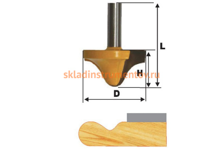 Фреза кромочная фигурная (38х19 мм; хвостовик 12 мм) по дереву Энкор 10683