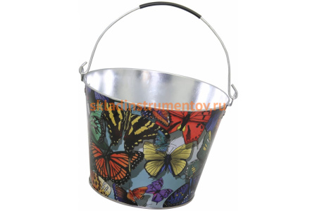 Садовое оцинкованное ведро СПЕЦ Garden&Flowers 5л Бабочки GF-MB504 Садовое оцинкованное ведро СПЕЦ Garden&Flowers 5л Бабочки GF-MB504