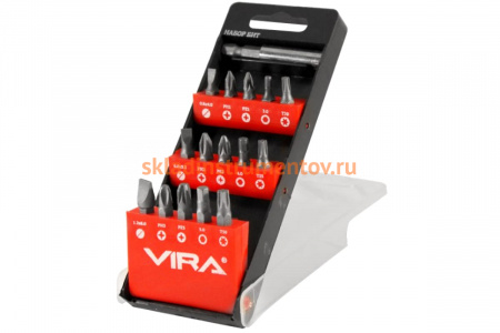 Набор бит 15 шт., с магнитным держателем Vira 554101