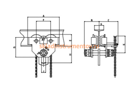 Подвижная каретка для тали Jet 3GT JE252230