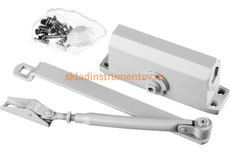 Дверной доводчик для дверей массой до 40 кг STAYER цвет белый 37916-50