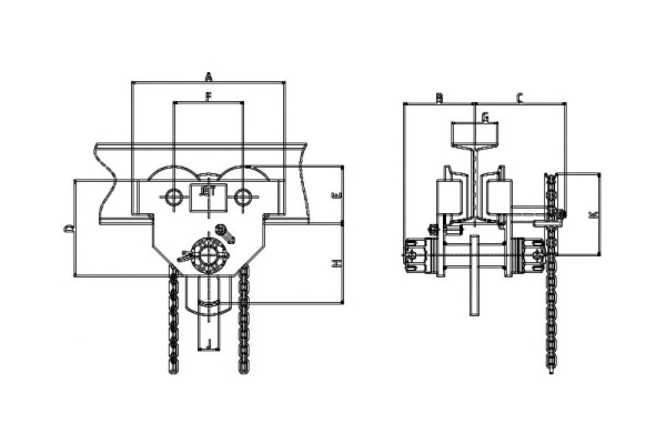 Подвижная каретка для тали Jet 3GT JE252230
