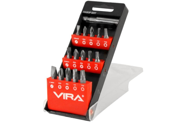 Набор бит 15 шт., с магнитным держателем Vira 554101