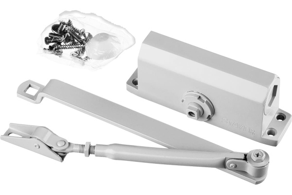 Дверной доводчик для дверей массой до 80 кг STAYER цвет белый 37916-80