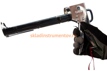 Пистолет для герметика VIRA полукорпусный усиленный с зубчатым штоком 225 мм 705060