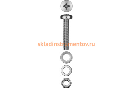 Винт ЗУБР DIN7985 в комплекте с гайкой DIN934 12 шт 303476-05-030