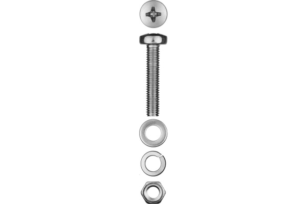 Винт ЗУБР DIN7985 в комплекте с гайкой DIN934 12 шт 303476-05-030