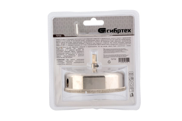 Сверло по керамической плитке и стеклу 95х55 мм СИБРТЕХ 72732