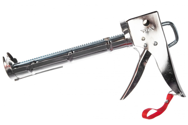 Пистолет для герметика VIRA полукорпусный усиленный с зубчатым штоком 225 мм 705060