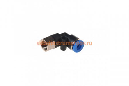 Фитинг угловой для пластиковых трубок (6 мм; 1/8F) ROCKFORCE RF-SPLF06-01