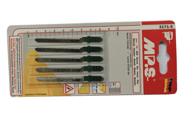 Пилки T101AO (75х50х1.3 мм; 5 шт.) по древесине, фанере, ламинату, ДСП, пластмассе MPS 3171