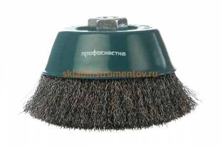 Щетка чашечная (90 мм; М14х2; гофрированная стальная проволока 0.3 мм) Профоснастка 20101003