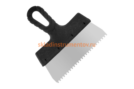 Фасадный зубчатый шпатель (200 мм, зуб 4x4 мм) РемоКолор 12-1-200