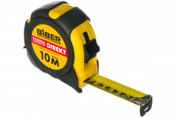 Рулетка (обрезиненный корпус, 10 м х 25 мм) Biber DIREKT 40105 тов-054502