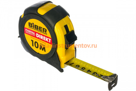 Рулетка (обрезиненный корпус, 10 м х 25 мм) Biber DIREKT 40105 тов-054502