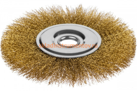 Щетка дисковая для УШМ (латунированная проволока 0,3 мм, 175 мм) MIRAX 35141-175