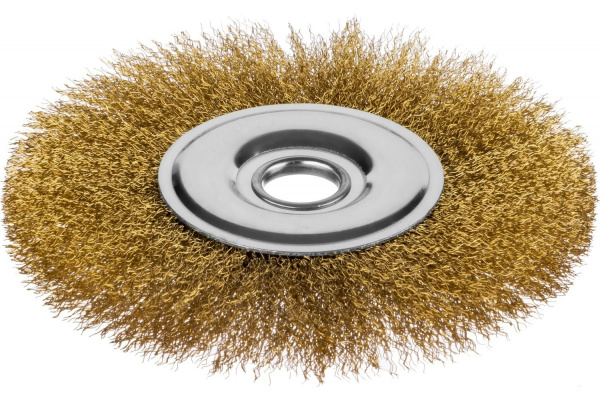 Щетка дисковая для УШМ (латунированная проволока 0,3 мм, 175 мм) MIRAX 35141-175