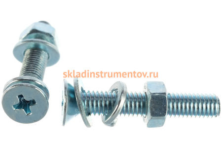 Винт ЗУБР DIN965 в комплекте с гайкой DIN934 14 шт  303456-05-030