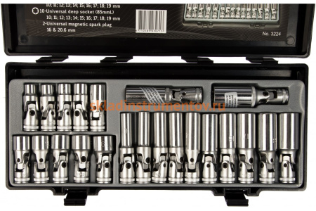 Набор головок торцевых 3/8" на кардане 22 шт. FORCE 3224