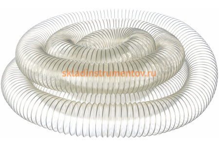 Прозрачный полиуретановый шланг длиной 10м, d.100мм, стенка 0,5мм JET PU500.100.10