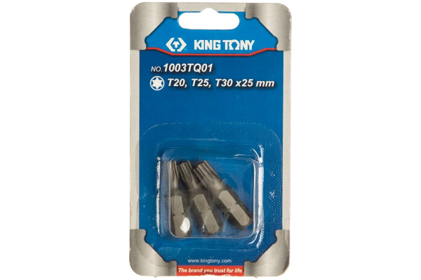 Набор вставок (бит) 1/4", TORX, Т20, Т25, Т30, 3шт KING TONY 1003TQ01