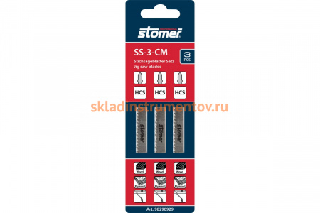 Набор пилок для лобзика SS-3-CM STOMER 98290929