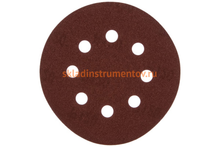 Круг абразивный на ворсовой подложке под липучку (5 шт; 125 мм; P120; 8 отв) MATRIX 73806