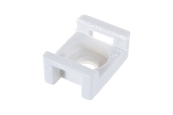 Усиленная площадка под хомут-стяжку Зубр ПХС-У, белая, 16x23 мм, 100 шт, нейлоновая 30920