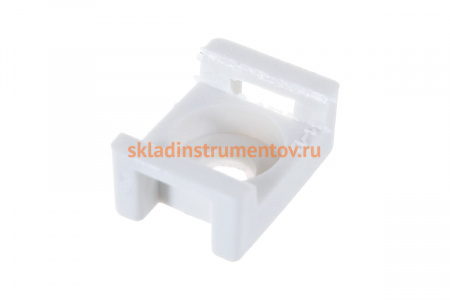 Усиленная площадка под хомут-стяжку Зубр ПХС-У, белая, 16x23 мм, 100 шт, нейлоновая 30920