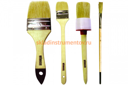 Набор кистей (натуральная щетина) 4шт Biber 31402 тов-115035