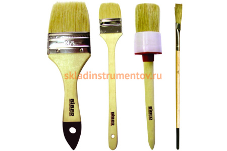 Набор кистей (натуральная щетина) 4шт Biber 31402 тов-115035