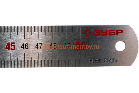 Нержавеющая двусторонняя линейка 50см Зубр Эксперт 34280-1-050