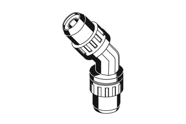 Соединитель угловой "ШиреФит" (32 мм; 45°) для трубопровода Зубр 51491-32