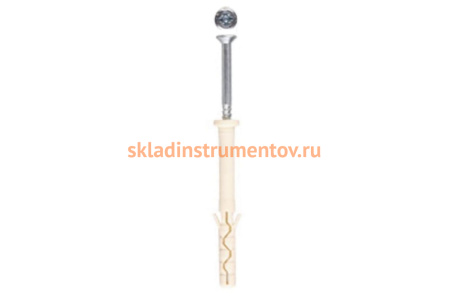 Дюбель-гвоздь нейлоновый с цилиндрическим бортиком 125 шт. (6х40 мм; ТФ5) ЗУБР 4-301395-06-040