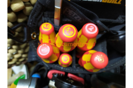 Набор диэлектрических отверток Wera, VDE, индикатор напряжения, подставка, 7 предметов, WE-006480