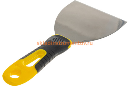 Шпатель с профилированным нержавеющим полотном и 2к ручкой 100мм STAYER PROFESSIONAL 10045-10