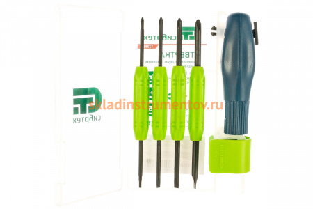 Отвертка со сменными двухсторонними насадками, 8 в 1 СИБРТЕХ 13386