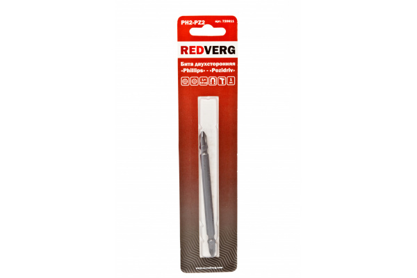 Бита двусторонняя PH2-Pz2, 110 мм REDVERG 6623514