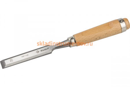 Стамеска-долото с деревянной ручкой, хромованадиевая, 20мм Зубр ЭКСПЕРТ 18096-20