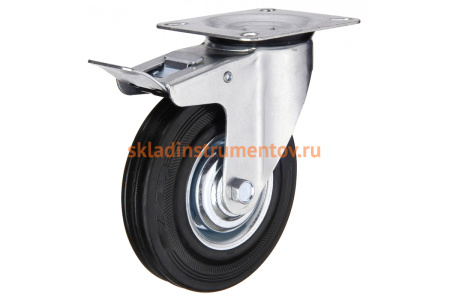 Колесо промышленное поворотное с тормозом SCB55 125 мм MFK-TORG 4003125