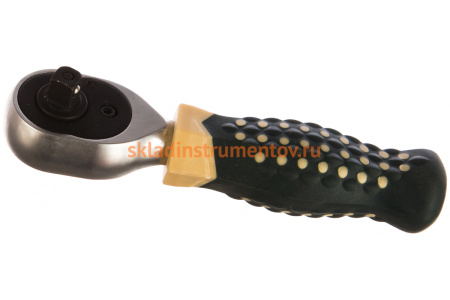 Реверсивная короткая трещотка с резиновой ручкой ROCKFORCE RF-802219