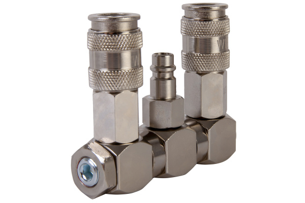 Разветвитель пневматический с вращающимися соединениями ( 2 выхода рапид EURO) WIEDERKRAFT WDK-83RLL