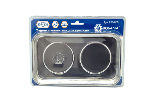 Магнитная тарелка для крепежа КОБАЛЬТ 237 х 136 х 22 мм, прямоугольная 1 шт. блистер 918-009