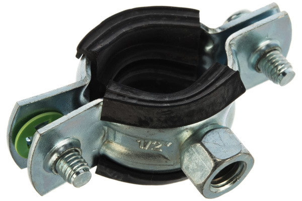 Трубный оцинкованный хомут с гайкой Зубр 1/2", 1 шт. 37850-20-24-1